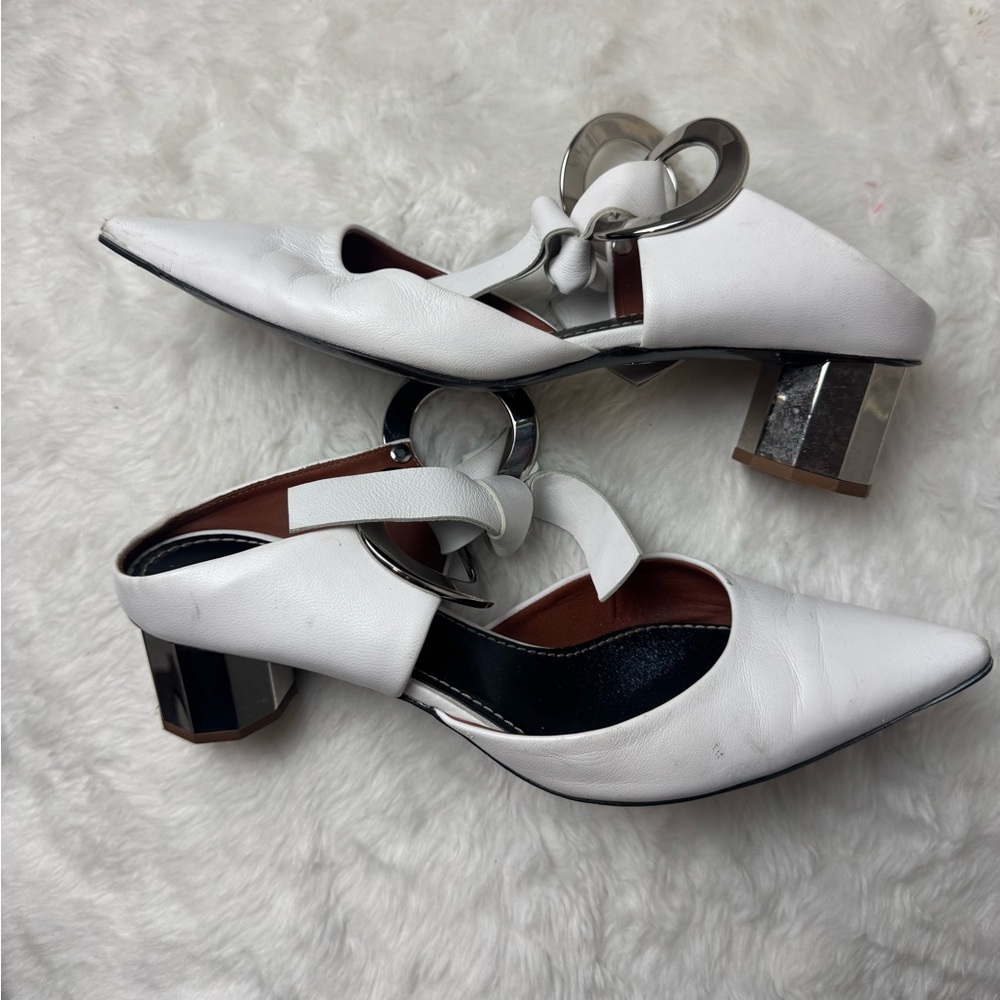 Proenza Schouler Front-tie Block-heel leather mules in white 37 - Picture 7 of 12